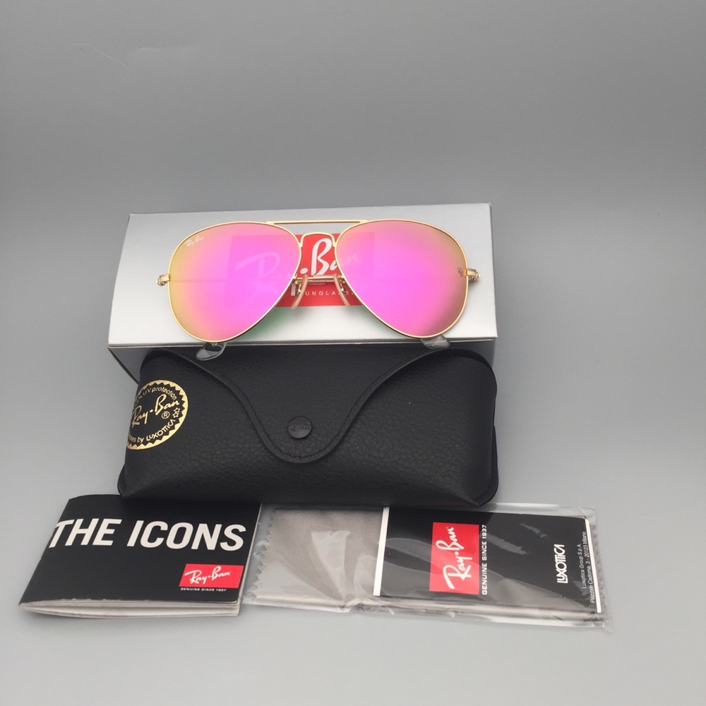 RB3025 112/4T Pink and Gold Sunglasses Aviator